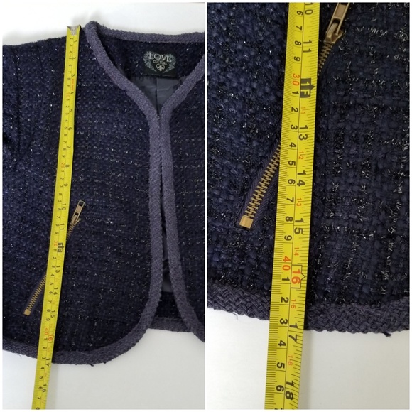 Love Culture Women's Blazer 3/4 Sleeve Blue Sz S - Picture 8 of 8